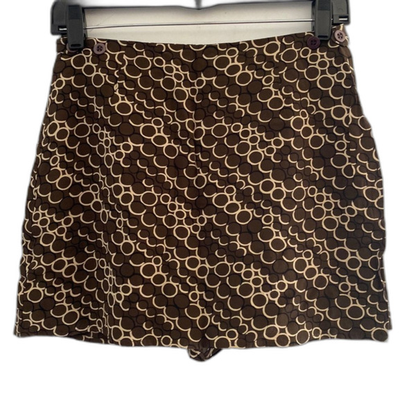 Banana Republic Brown Printed Skort Wrap Front Rayon - Size xs/s - Picture 1 of 6